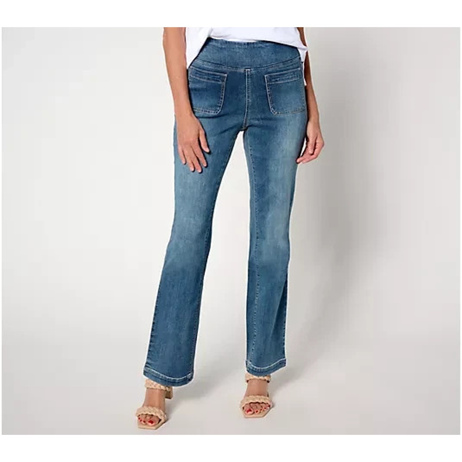 Belle Kim Gravel Tripleluxe Denim Baby Boot Cut Jeans 30wp Blue Vintage Indigo